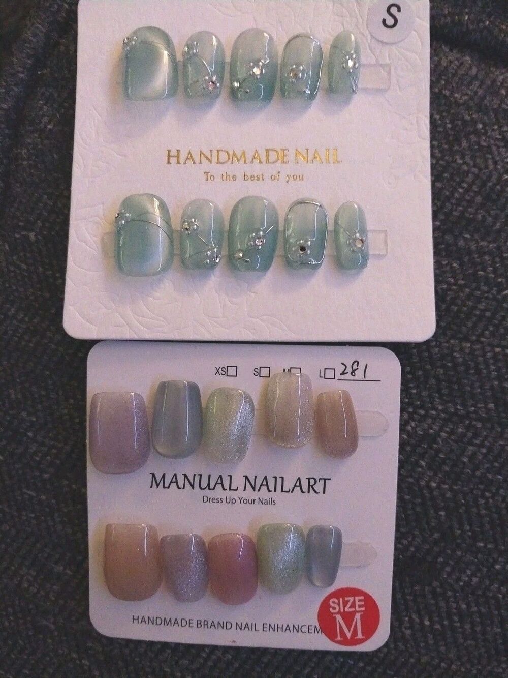 Handmade Press On Nails Lot of 2 Sets - Custom Luxury Gel False Nails Brand New